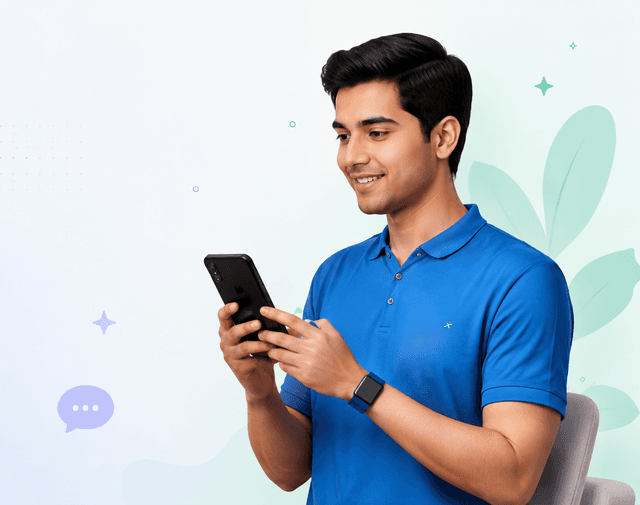 Man using smartphone