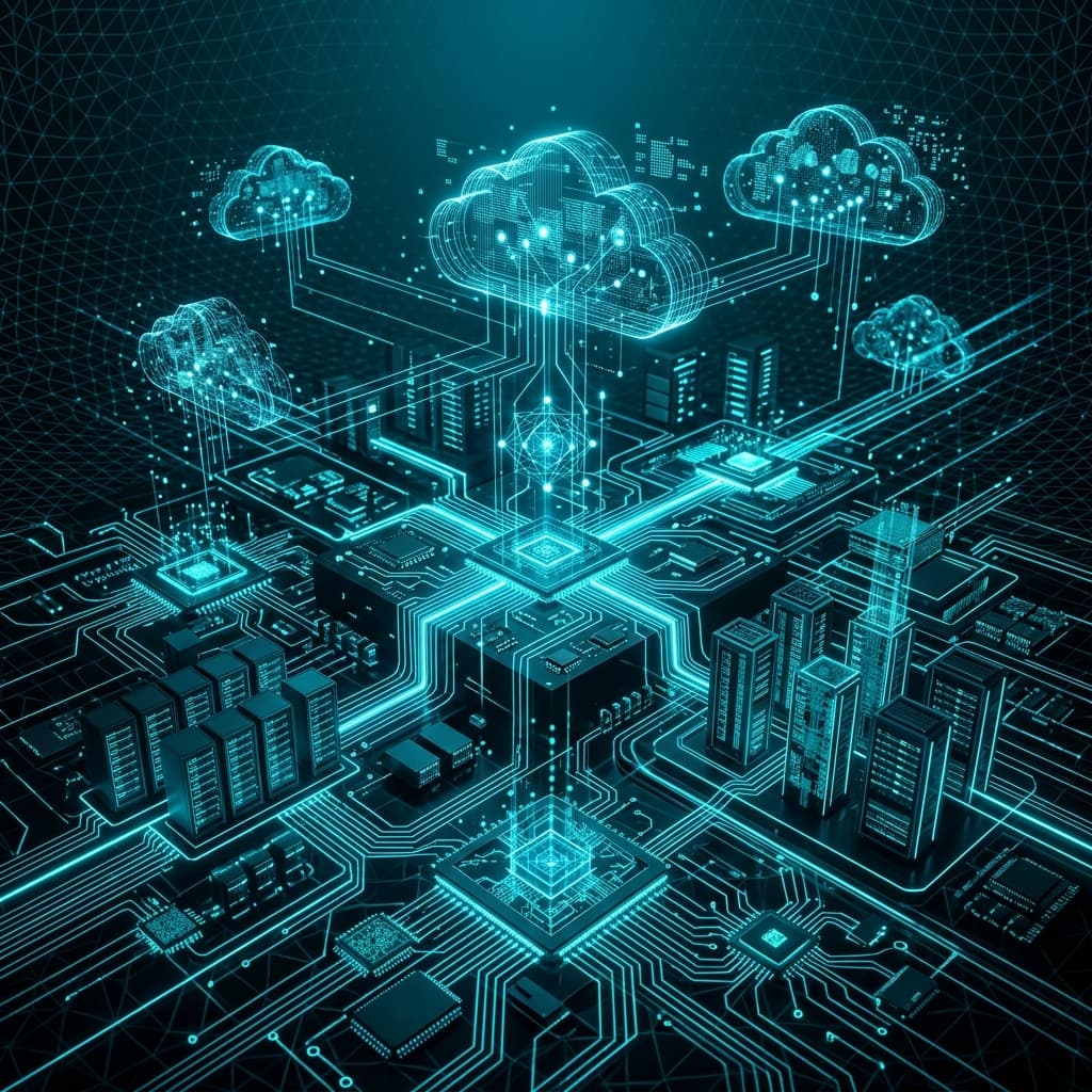 Quantum computing hardware board background