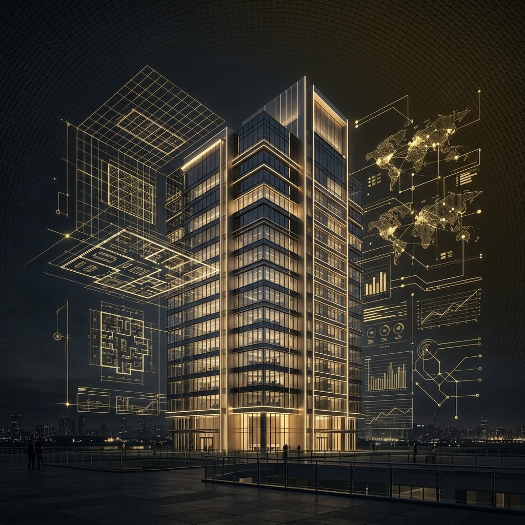 Modern skyscraper office architectural background
